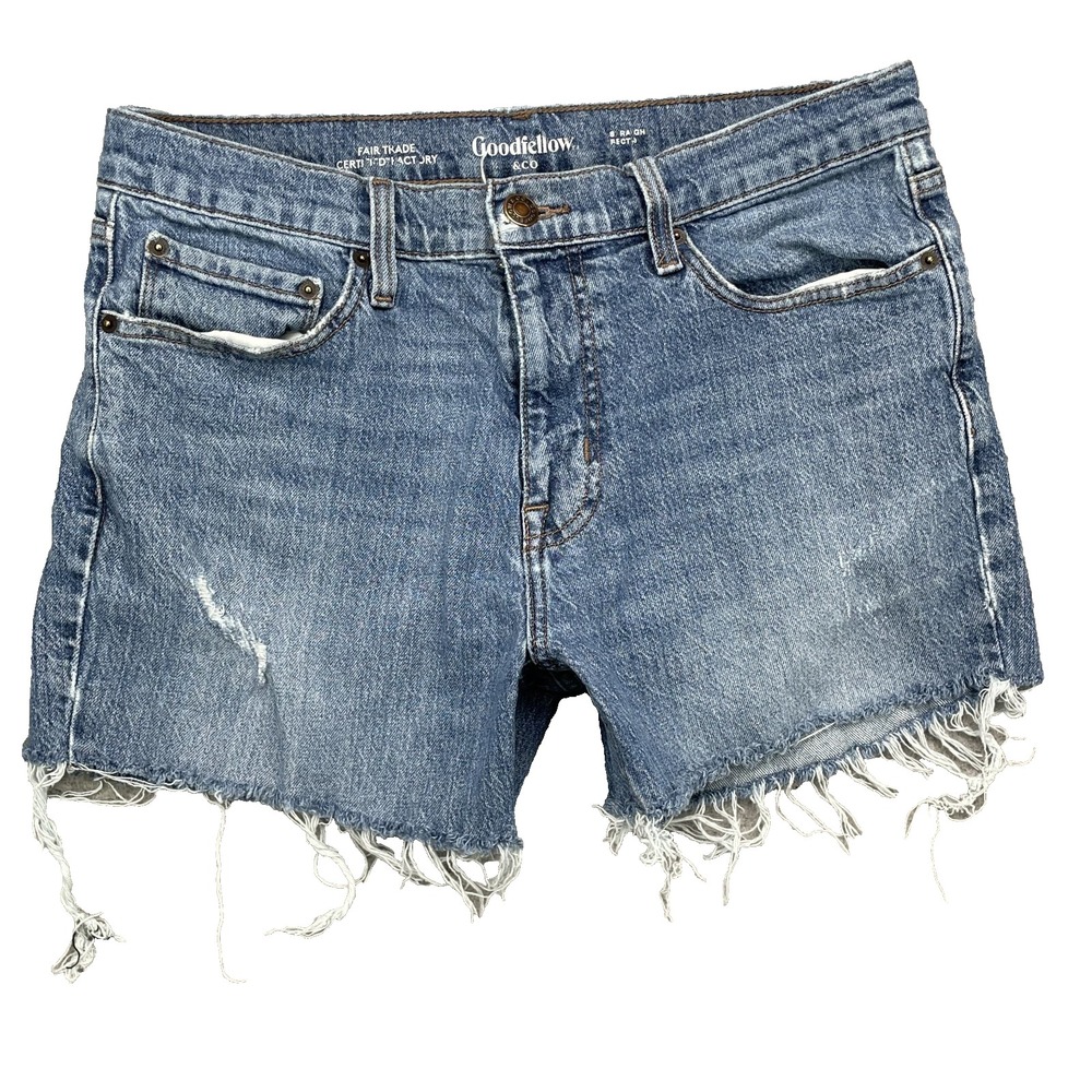 Goodfellow Jean Shorts Womens 33* Raw Hem Y2K Retro 90's American Preppy Classic